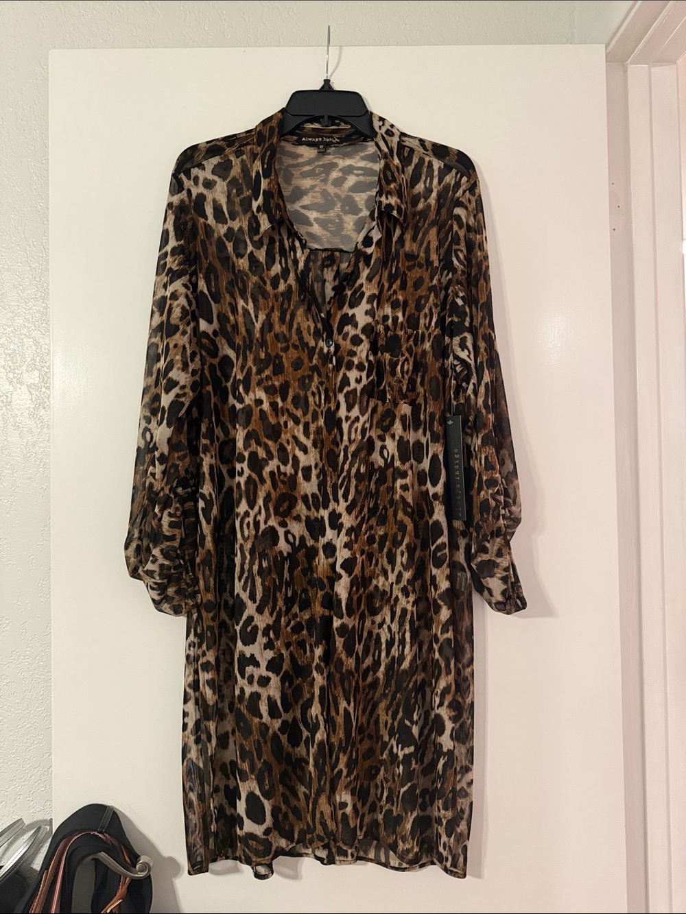 Always Indigo BNWT Leopard Lightweight Duster Size 3X
